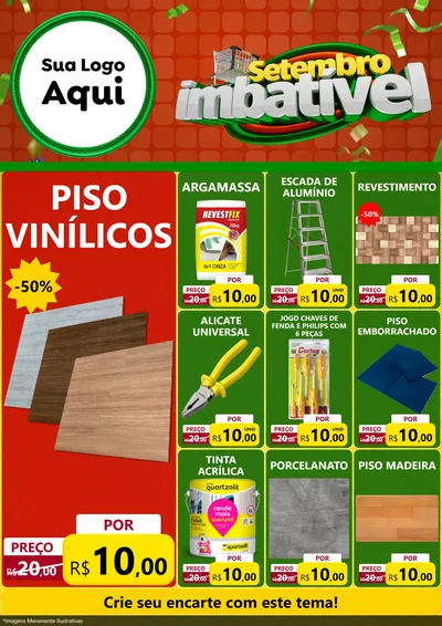 Modelo de Encarte para Encarte A4 Vertical com o tema Setembro Imbatível para Material para Construção