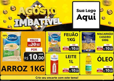 Modelo de Encarte para Encarte A4 Horizontal com o tema Agosto Imbatível para Supermercado