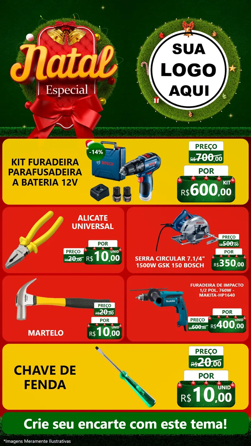 Modelo de TV para TV Vertical com o tema Natal Especial para Maquinas e Ferramentas