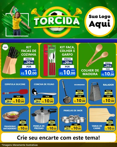 Modelo de Rede Social para Feed Instagram com o tema Torcida para Utilidades Domésticas