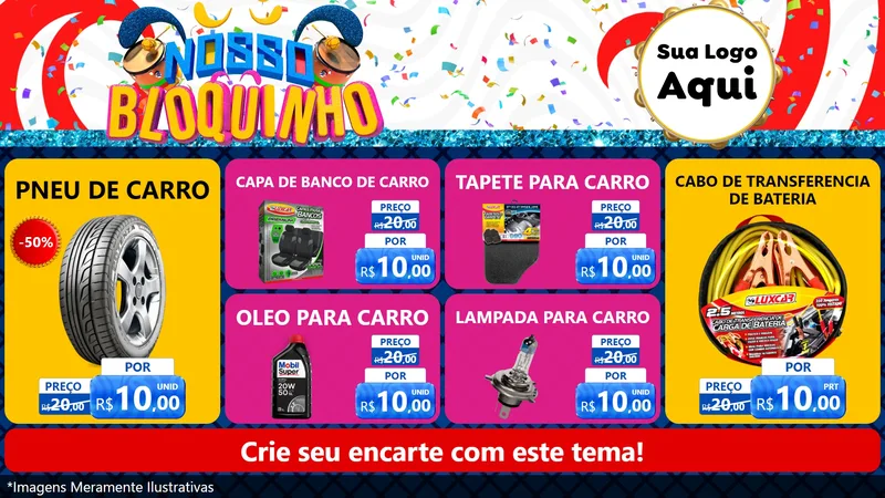 Modelo de TV para TV Horizontal com o tema Nosso Bloquinho para Auto peças
