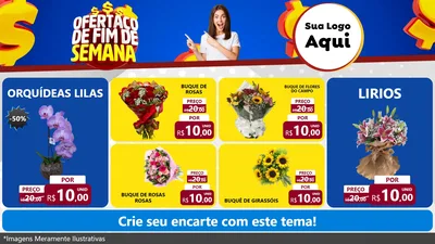 Modelo de TV para TV Horizontal com o tema Ofertaço de Fim de Semana para Floricultura e jardim