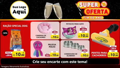 Modelo de TV para TV Horizontal com o tema Super Oferta Fim de Ano para Pet Shop