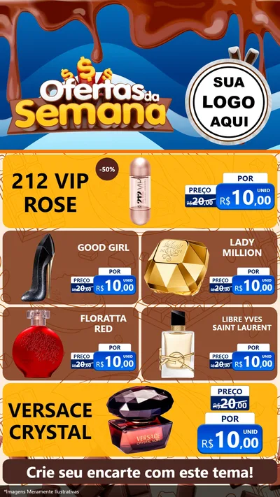 Modelo de TV para TV Vertical com o tema Ofertas da Semana - Páscoa para Perfumes
