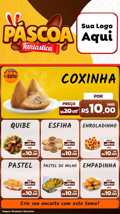 Modelo de Rede Social para Stories com o tema Páscoa Fantástica para Salgadaria