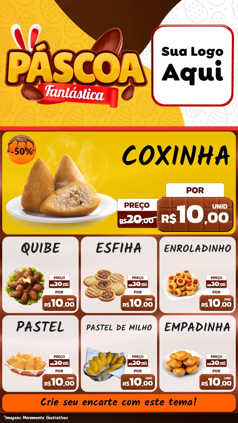 Modelo de Rede Social para Stories com o tema Páscoa Fantástica para Salgadaria