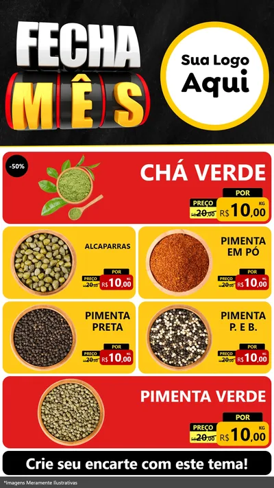Modelo de TV para TV Vertical com o tema Fecha Mês para Produtos Naturais