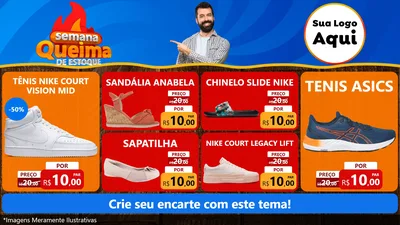 Modelo de TV para TV Horizontal com o tema Semana Queima de Estoque para Calçados