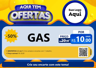Modelo de Cartaz para Cartaz A4 Horizontal com o tema Aqui Tem Ofertas para Água e gás