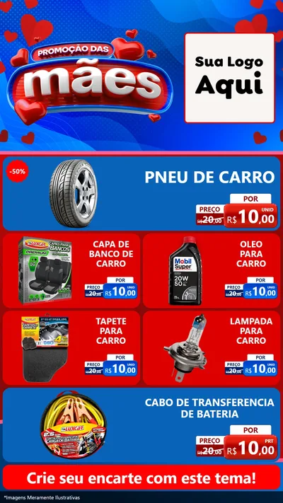 Modelo de TV para TV Vertical com o tema Promoção das Mães para Auto peças