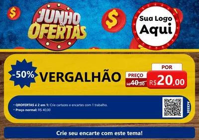 Modelo de Cartaz para Cartaz A4 Horizontal com o tema Junho de Ofertas para Ferragens