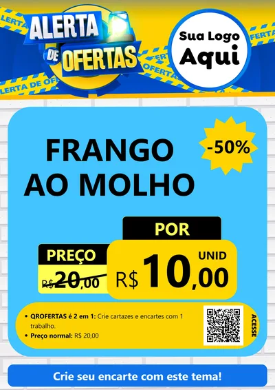 Modelo de Cartaz para Cartaz A4 Vertical com o tema Alerta de Ofertas para Restaurante