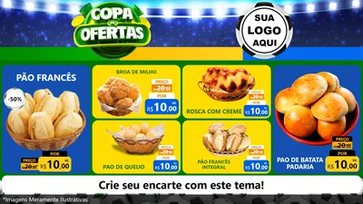 Modelo de TV para TV Horizontal com o tema Copa de Ofertas para Padaria