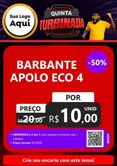 Modelo de Cartaz para Cartaz A4 Vertical com o tema Quinta Turbinada para Armarinho e Aviamentos