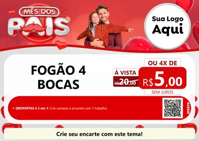Modelo de Cartaz para Cartaz A4 Horizontal com o tema Mês dos Pais para Móveis e Eletro