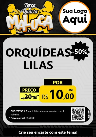 Modelo de Cartaz para Cartaz A4 Vertical com o tema Terça e Quarta Maluca para Floricultura e jardim