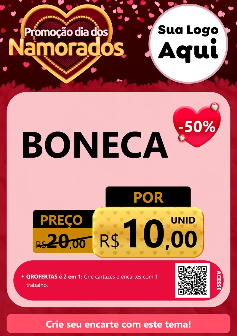 Modelo de Cartaz para Cartaz A4 Vertical com o tema Promoção Dia Dos Namorados para Brinquedos