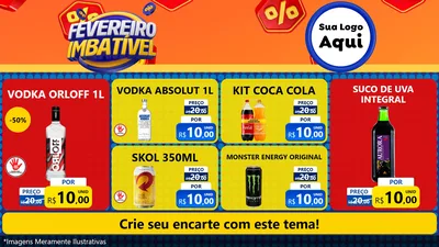 Modelo de TV para TV Horizontal com o tema Fevereiro Imbatível para Distribuidora de bebidas