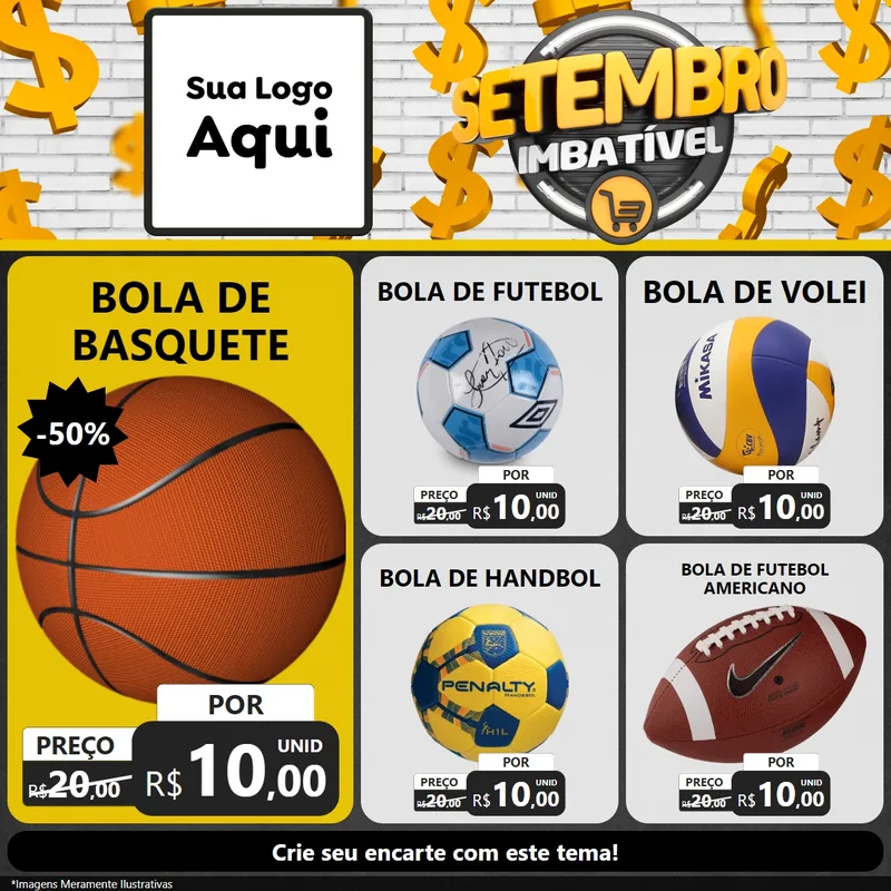 Modelo de Rede Social para Feed Facebook com o tema Setembro Imbatível para Artigos Esportivos