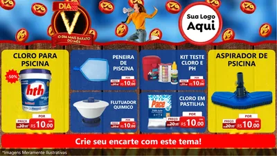 Modelo de TV para TV Horizontal com o tema Dia V - O Dia Mais Barato Do Mês para Produtos para Piscina