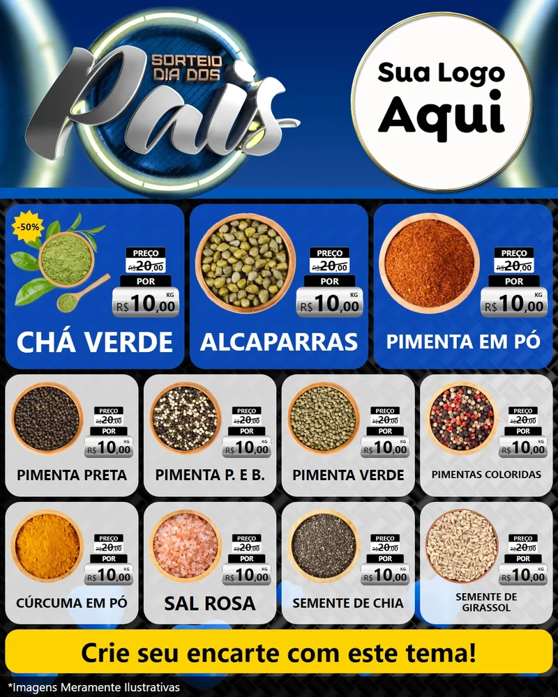 Modelo de Rede Social para Feed Instagram com o tema Sorteio Dia Dos Pais para Produtos Naturais
