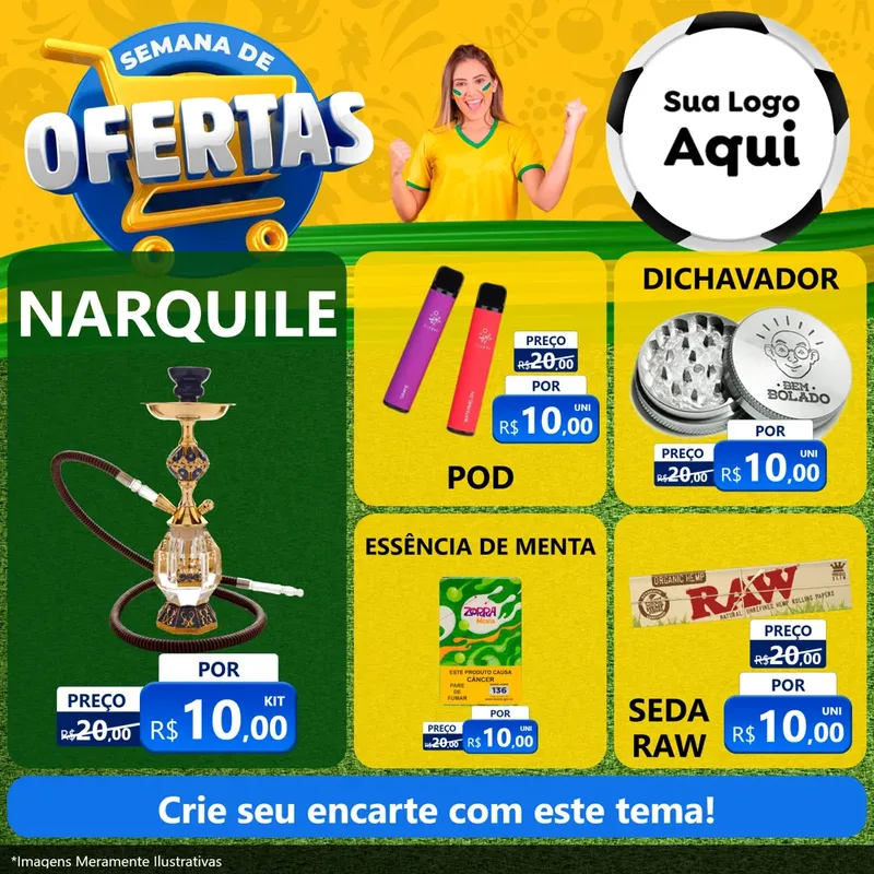 Modelo de Rede Social para Feed Facebook com o tema Semana de Ofertas - Copa para Tabacaria