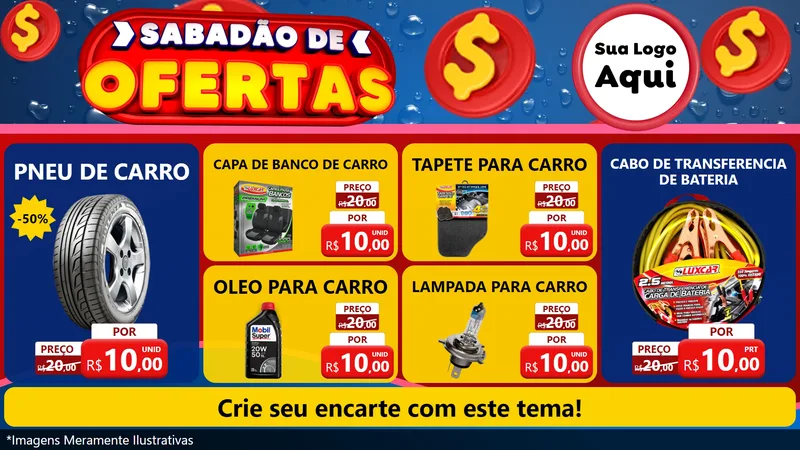 Modelo de TV para TV Horizontal com o tema Sabadão de Ofertas para Auto peças