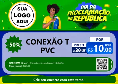 Modelo de Cartaz para Cartaz A4 Horizontal com o tema Dia Da Proclamação Da República para Tubos e conexões