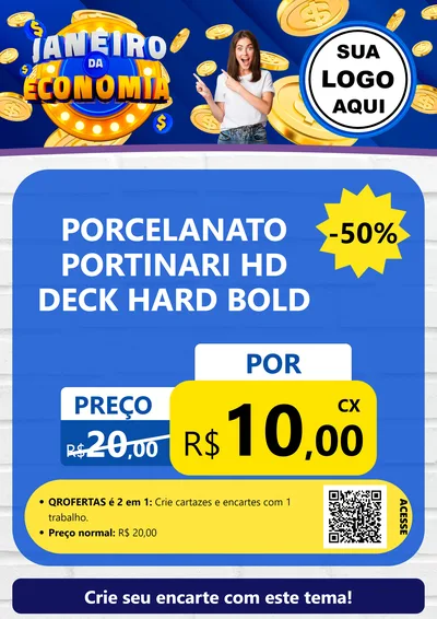 Modelo de Cartaz para Cartaz A4 Vertical com o tema Janeiro da Economia para Pisos e revestimentos