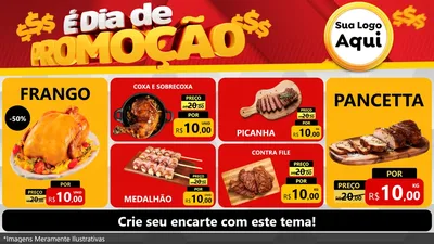 Modelo de TV para TV Horizontal com o tema É Dia De Promoção para Assados