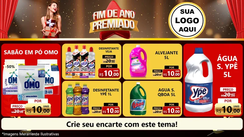 Modelo de TV para TV Horizontal com o tema Fim de Ano Premiado para Produtos de Limpeza