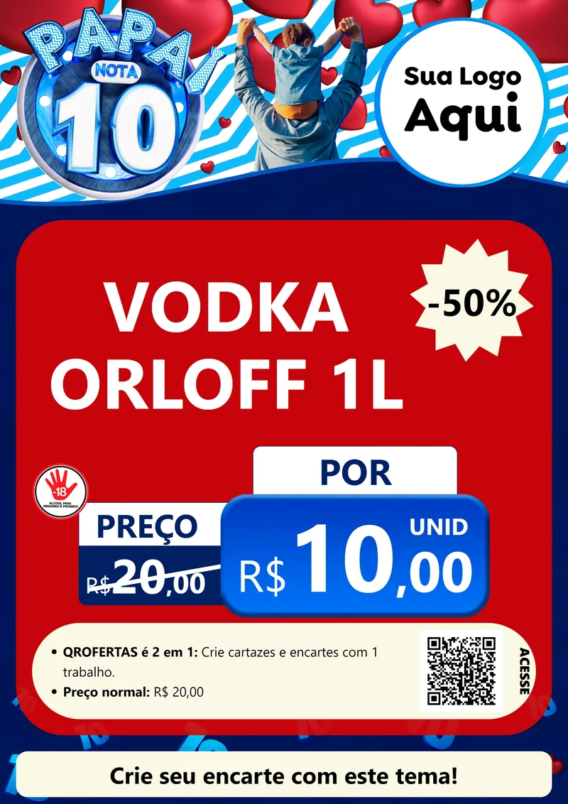 Modelo de Cartaz para Cartaz A4 Vertical com o tema Papai Nota 10 para Distribuidora de bebidas
