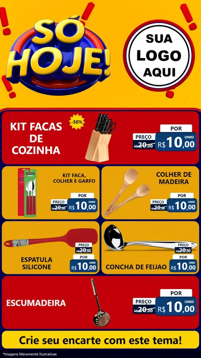 Modelo de TV para TV Vertical com o tema Só Hoje! para Utilidades Domésticas