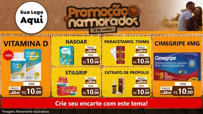 Modelo de TV para TV Horizontal com o tema Promoção Namorados para Farmácia