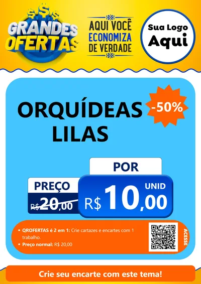 Modelo de Cartaz para Cartaz A4 Vertical com o tema Grandes Ofertas para Floricultura e jardim