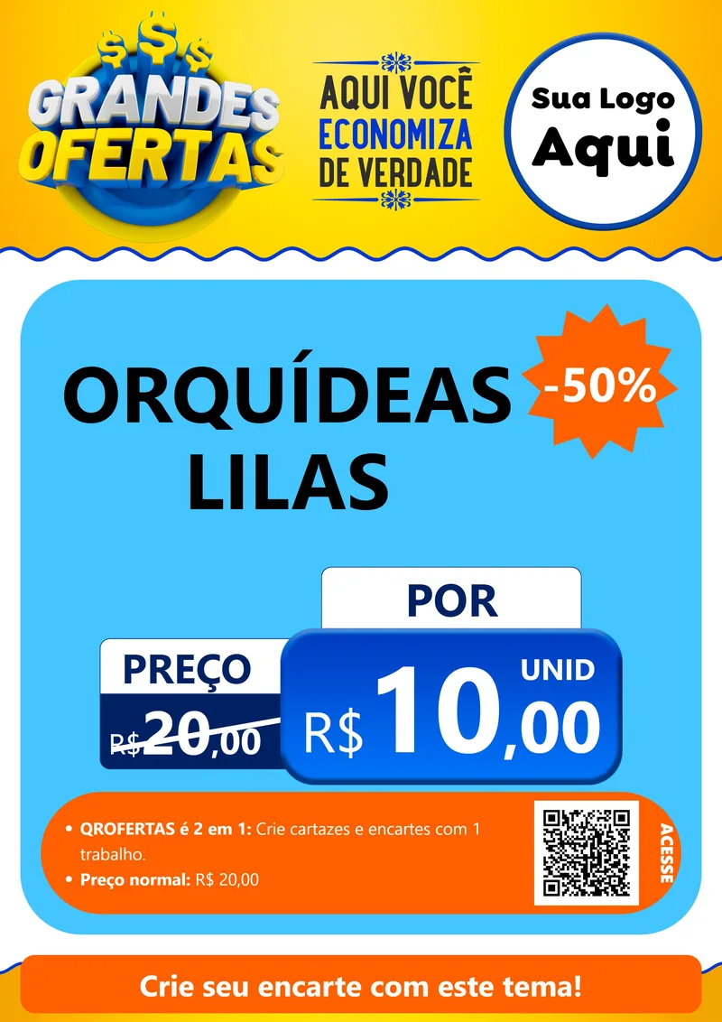 Modelo de Cartaz para Cartaz A4 Vertical com o tema Grandes Ofertas para Floricultura e jardim