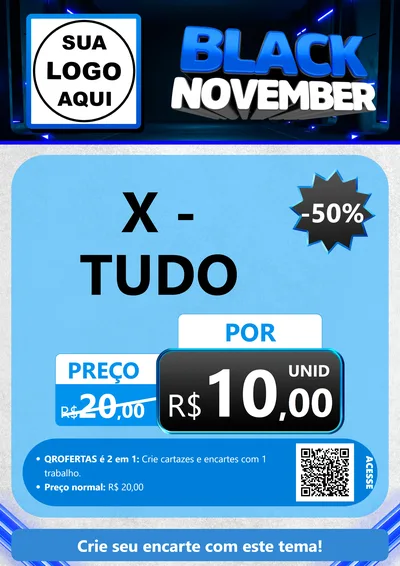 Modelo de Cartaz para Cartaz A4 Vertical com o tema Black November para Hamburgueria