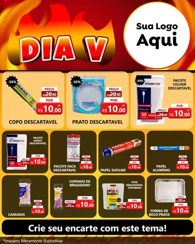 Modelo de Rede Social para Feed Instagram com o tema Dia V para Embalagens