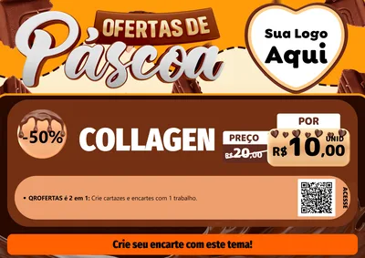 Modelo de Cartaz para Cartaz A4 Horizontal com o tema Ofertas de Páscoa para Suplementos alimentares