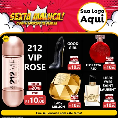 Modelo de Rede Social para Feed Facebook com o tema Sexta Maluca! para Perfumes