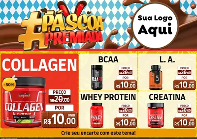 Modelo de Encarte para Encarte A4 Horizontal com o tema Páscoa Premiada para Suplementos alimentares