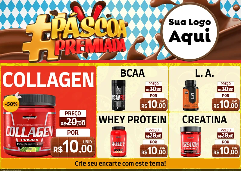 Modelo de Encarte para Encarte A4 Horizontal com o tema Páscoa Premiada para Suplementos alimentares
