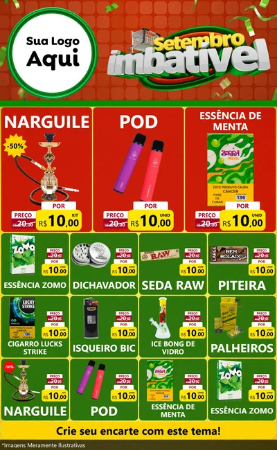 Modelo de Encarte para Encarte Grande com o tema Setembro Imbatível para Tabacaria