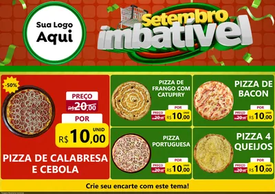 Modelo de Encarte para Encarte A4 Horizontal com o tema Setembro Imbatível para Pizzaria