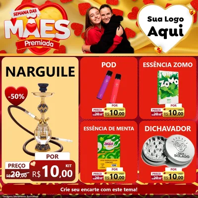 Modelo de Rede Social para Feed Facebook com o tema Semana das Mães Premiada para Tabacaria