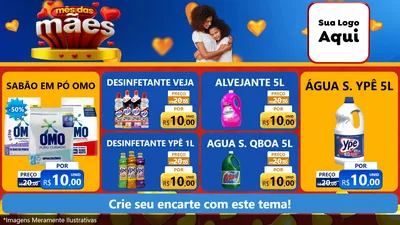 Modelo de TV para TV Horizontal com o tema Mês das Mães para Produtos de Limpeza