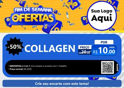Modelo de Cartaz para Cartaz A4 Horizontal com o tema Fim de Semana de Ofertas para Suplementos alimentares