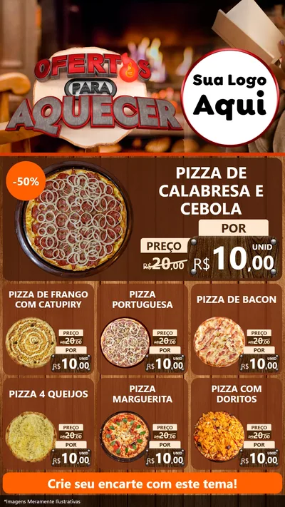 Modelo de Rede Social para Stories com o tema Ofertas Para Aquecer para Pizzaria