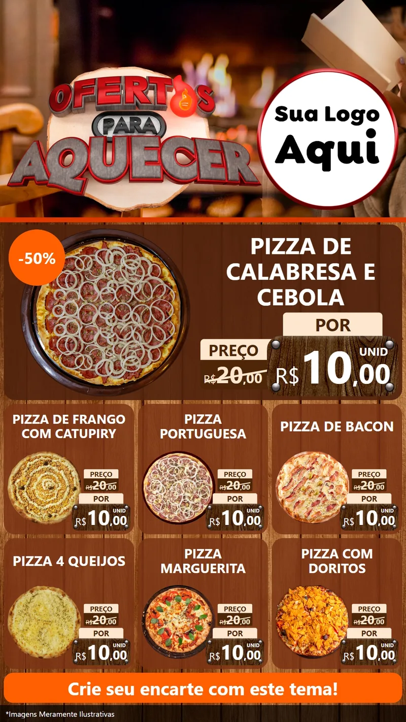 Modelo de Rede Social para Stories com o tema Ofertas Para Aquecer para Pizzaria