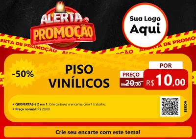 Modelo de Cartaz para Cartaz A4 Horizontal com o tema Alerta de Promoção para Material para Construção